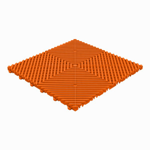 Messeboden Klickfliese offene runde Rippen orange